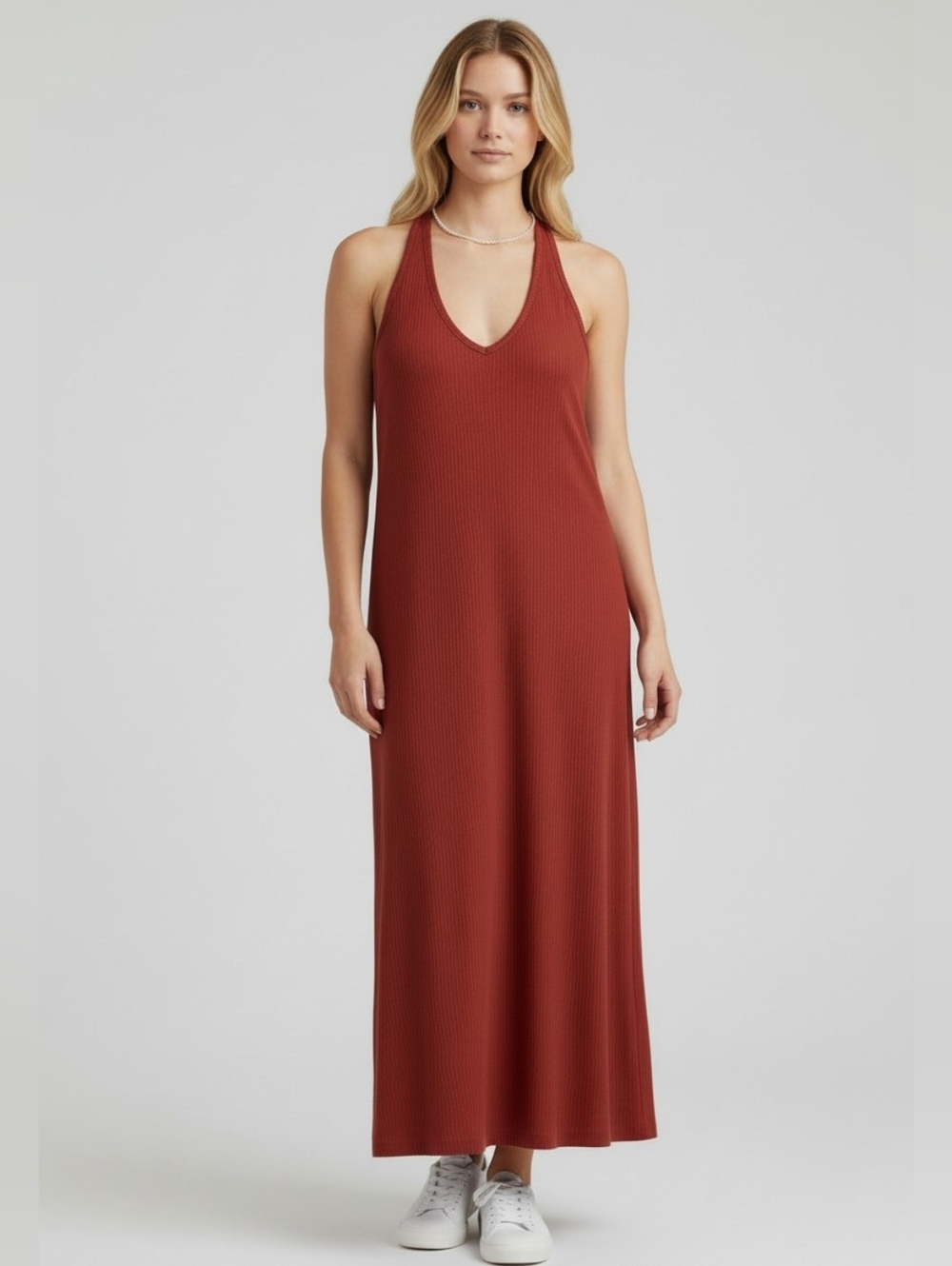 GAP Sleeveless Maxi Dress In Courtyard Brick L